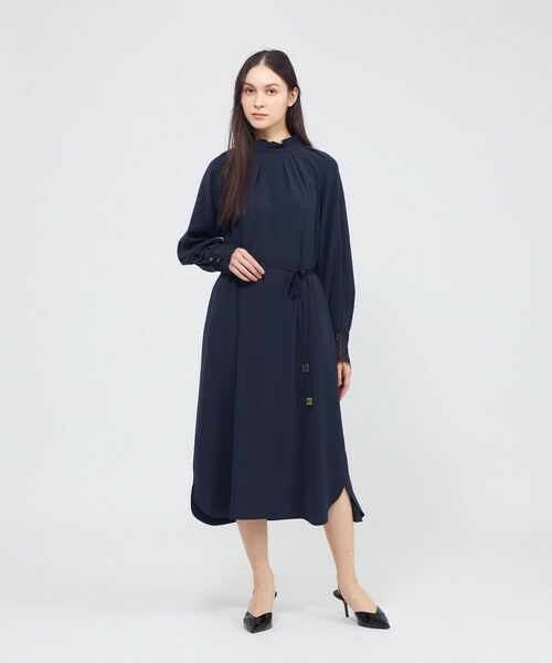 EPOCA / エポカ ロング・マキシ丈ワンピース | パウダリーダブルクロス レースコンビワンピース | 詳細2