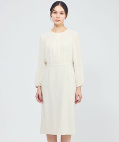 EPOCA / エポカ ロング・マキシ丈ワンピース | コンパクトダブルクロス シフォンコンビドレス