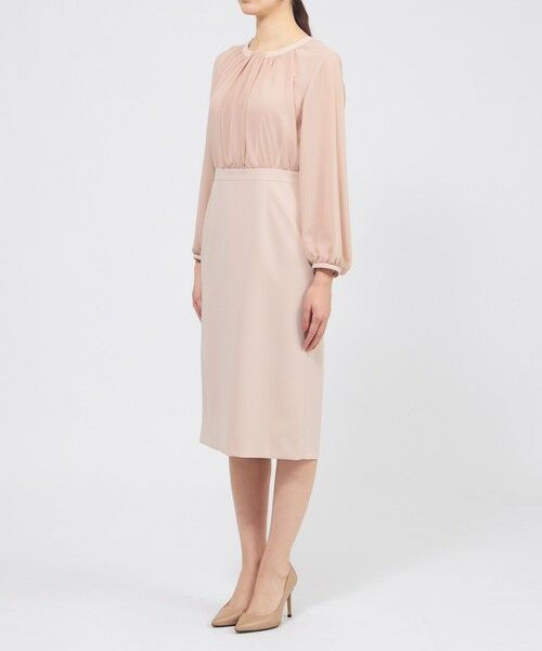 EPOCA / エポカ ロング・マキシ丈ワンピース | コンパクトダブルクロス シフォンコンビドレス | 詳細8