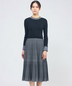 EPOCA / エポカ ロング・マキシ丈ワンピース | プリーツライクジャカード ニットワンピース