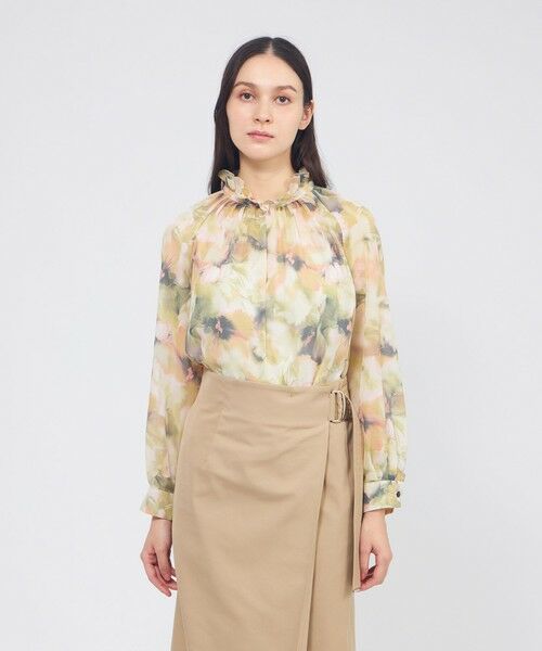 EPOCA / エポカ シャツ・ブラウス | グラフィカルフラワー フリルカラーブラウス（イエロー1）