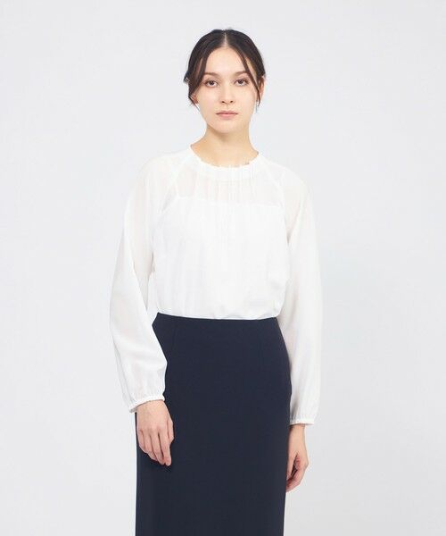 EPOCA / エポカ シャツ・ブラウス | ドライオーガンジー タックブラウス（オフホワイト1）