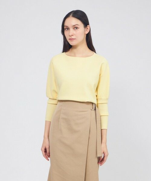 EPOCA / エポカ ニット・セーター | ロングリブスリーブニット プルオーバー（イエロー1）
