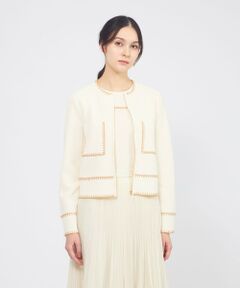 EPOCA / エポカ ニット・セーター | トリミングニット ジップアップジャケット