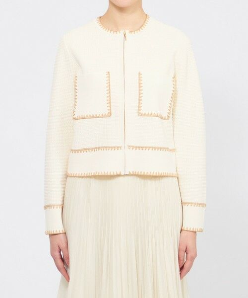 EPOCA / エポカ ニット・セーター | トリミングニット ジップアップジャケット | 詳細4