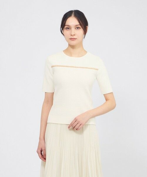 EPOCA / エポカ ニット・セーター | トリミングニット プルオーバー（オフホワイト1）