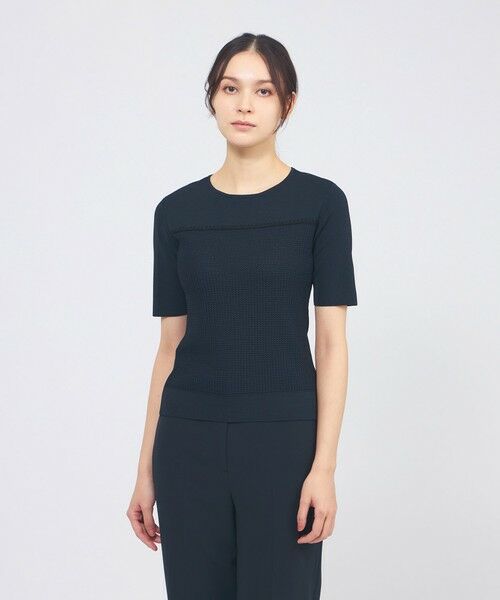 EPOCA / エポカ ニット・セーター | トリミングニット プルオーバー（ネイビー2）