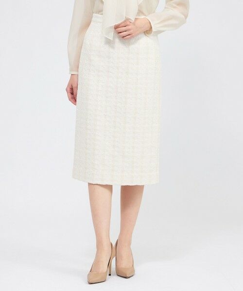 EPOCA / エポカ ロング・マキシ丈スカート | コットンファンシーツィード タイトスカート（オフホワイト1）