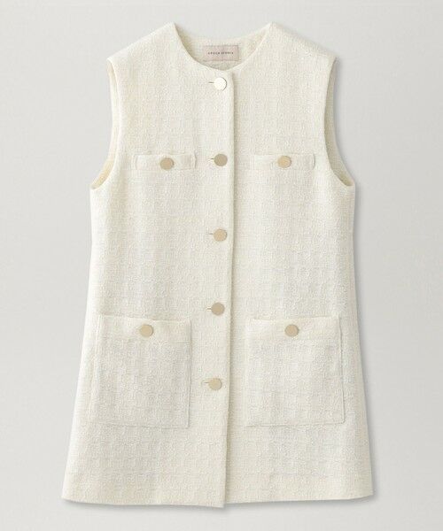 EPOCA / エポカ ノーカラージャケット | 【EPOCA STORIA】ツイードロングジレ《WEB＆EPOCA THE SHOP店舗限定》（ホワイト1）