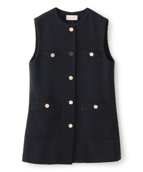 EPOCA / エポカ ノーカラージャケット | 【EPOCA STORIA】ツイードロングジレ《WEB＆EPOCA THE SHOP店舗限定》（ネイビー2）