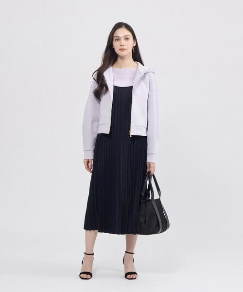 EPOCA / エポカ ノーカラージャケット | ライトコットンダンボール ジップアップフーディー | 詳細4