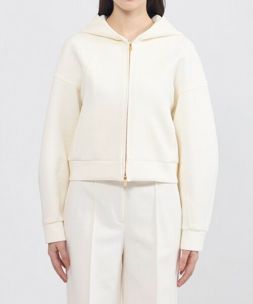 EPOCA / エポカ ノーカラージャケット | ライトコットンダンボール ジップアップフーディー | 詳細5