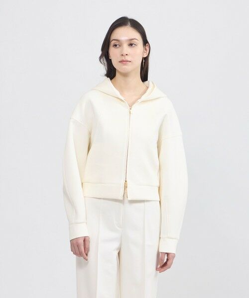 EPOCA / エポカ ノーカラージャケット | ライトコットンダンボール ジップアップフーディー | 詳細1