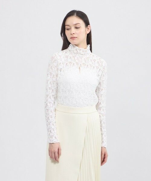 EPOCA / エポカ カットソー | ストレッチレース シアーカットソー（オフホワイト1）