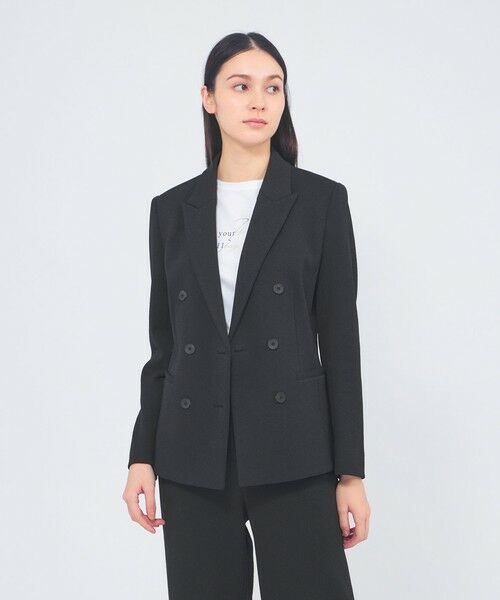 EPOCA / エポカ ノーカラージャケット | 【24 TWENTY FOUR JACKET】 ダブルブレストジャケット（ブラック1）