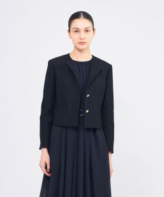 EPOCA / エポカ ノーカラージャケット | メタルギアツイード トライアングルカラージャケット