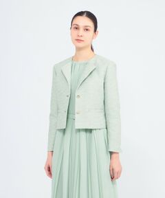 EPOCA / エポカ ノーカラージャケット | メタルギアツイード トライアングルカラージャケット