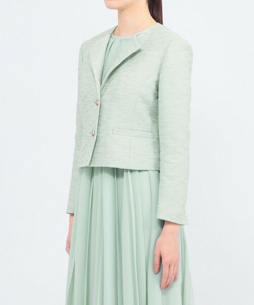 EPOCA / エポカ ノーカラージャケット | メタルギアツイード トライアングルカラージャケット | 詳細5