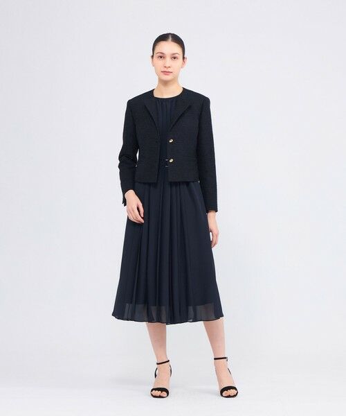 EPOCA / エポカ ノーカラージャケット | メタルギアツイード トライアングルカラージャケット | 詳細1