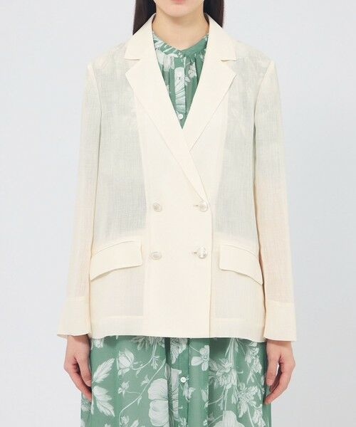 EPOCA / エポカ ノーカラージャケット | トリアセシアースラブ ダブルブレストジャケット | 詳細3