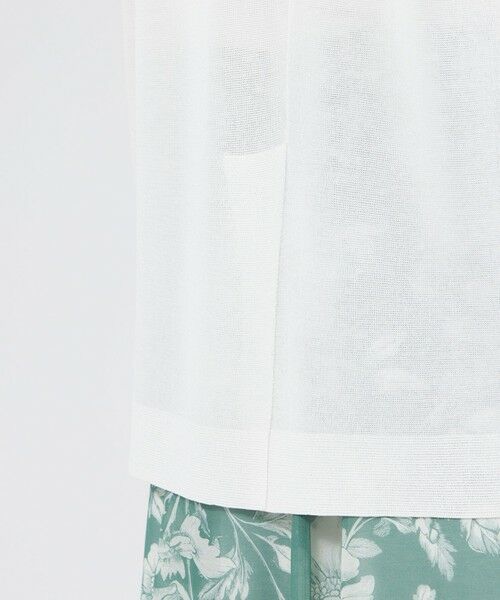 EPOCA / エポカ ノーカラージャケット | シアーコットンナイロン ダブルブレストニットジャケット | 詳細9