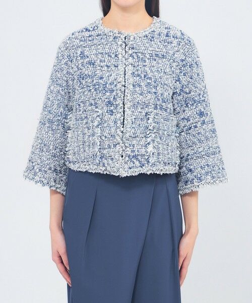 EPOCA / エポカ ノーカラージャケット | ミックスツイード ニットジャケット | 詳細3