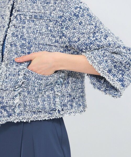 EPOCA / エポカ ノーカラージャケット | ミックスツイード ニットジャケット | 詳細6