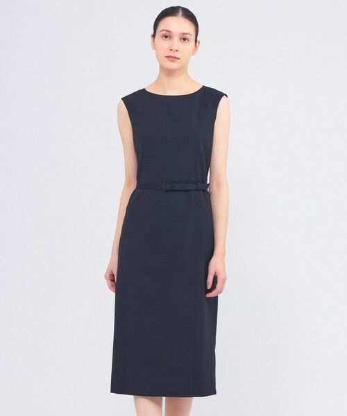 EPOCA / エポカ ロング・マキシ丈ワンピース | ドライコンフォートツイル Iラインワンピース（ネイビー2）