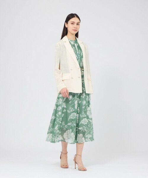 EPOCA / エポカ ロング・マキシ丈ワンピース | シアーフローラルプリント シャーリングワンピース | 詳細3