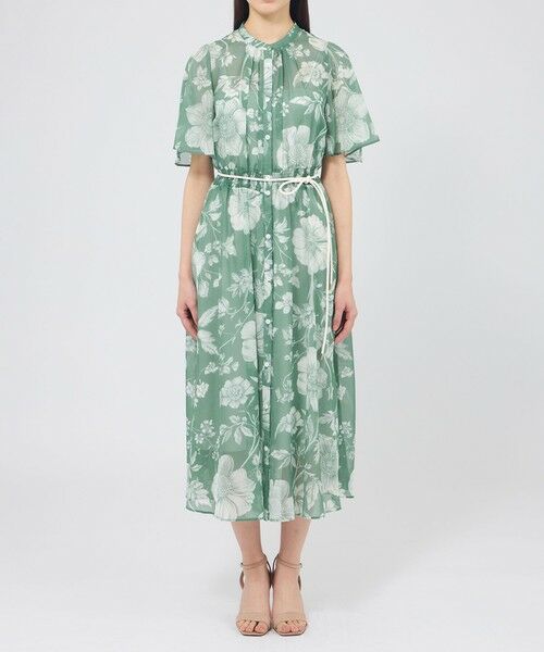 EPOCA / エポカ ロング・マキシ丈ワンピース | シアーフローラルプリント シャーリングワンピース | 詳細4