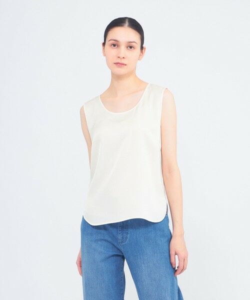 EPOCA / エポカ シャツ・ブラウス | バックサテンジョーゼット タンクトップブラウス（オフホワイト1）