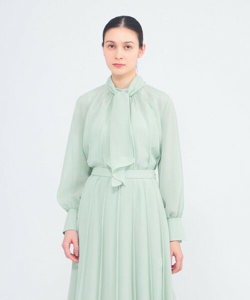 EPOCA / エポカ シャツ・ブラウス | エアリーシフォン プリーツブラウス（グリーン3）