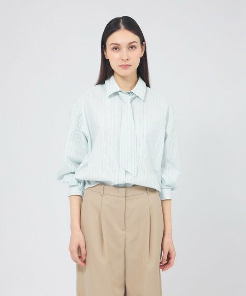 EPOCA / エポカ シャツ・ブラウス | カラーコットンストライプシャツ（グリーン3）