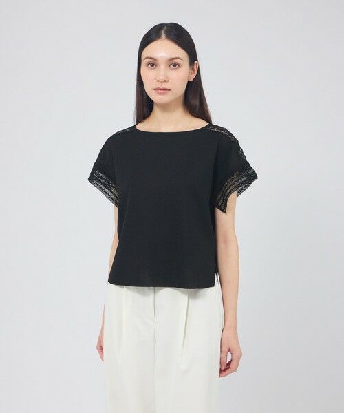 EPOCA / エポカ ニット・セーター | コイルレースコンビニット プルオーバー（ブラック1）