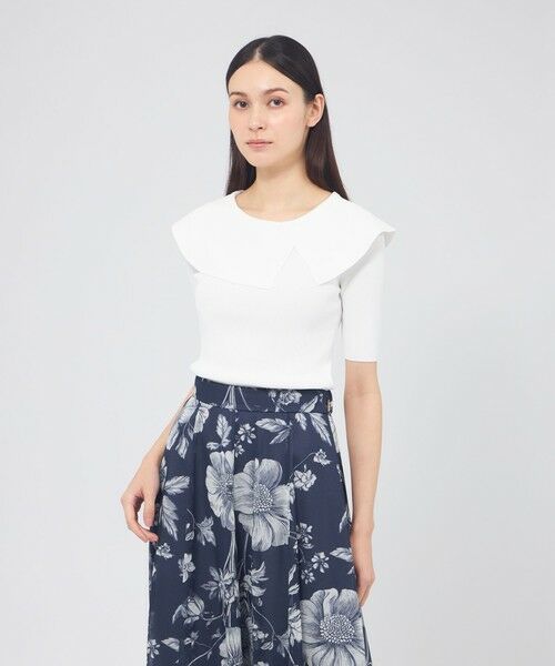 EPOCA / エポカ ニット・セーター | ワイドリブカラーニット プルオーバー（ホワイト1）