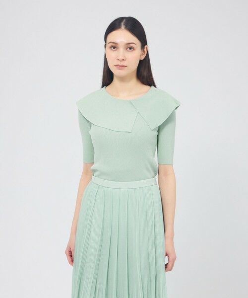 EPOCA / エポカ ニット・セーター | ワイドリブカラーニット プルオーバー（グリーン3）