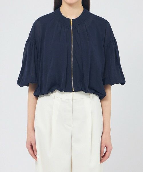 EPOCA / エポカ ニット・セーター | シアーコットンナイロン ショートニットブルゾン | 詳細5