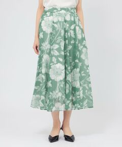 EPOCA / エポカ ロング・マキシ丈スカート | シアーフローラルプリント フレアスカート