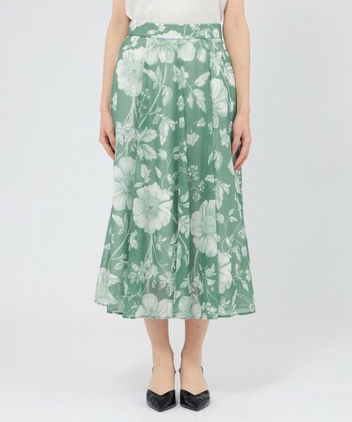 EPOCA / エポカ ロング・マキシ丈スカート | シアーフローラルプリント フレアスカート | 詳細4