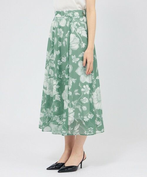 EPOCA / エポカ ロング・マキシ丈スカート | シアーフローラルプリント フレアスカート | 詳細5