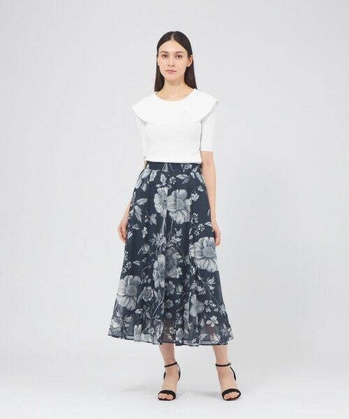 EPOCA / エポカ ロング・マキシ丈スカート | シアーフローラルプリント フレアスカート | 詳細1