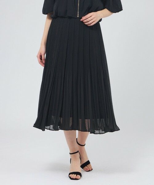 EPOCA / エポカ ロング・マキシ丈スカート | シアープリーツスカート（ブラック1）