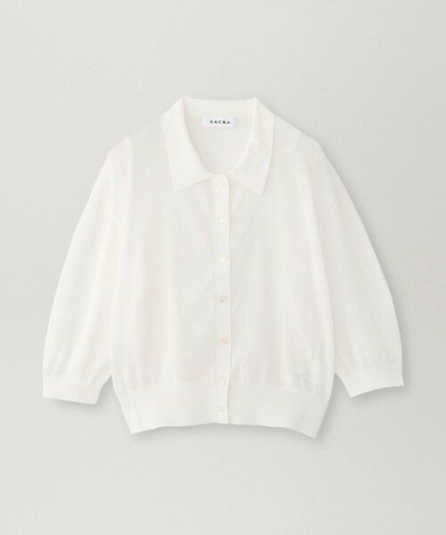 EPOCA / エポカ ニット・セーター | 【SACRA】シアーニットカーディガン《WEB＆EPOCA THE SHOP店舗限定》（ホワイト1）