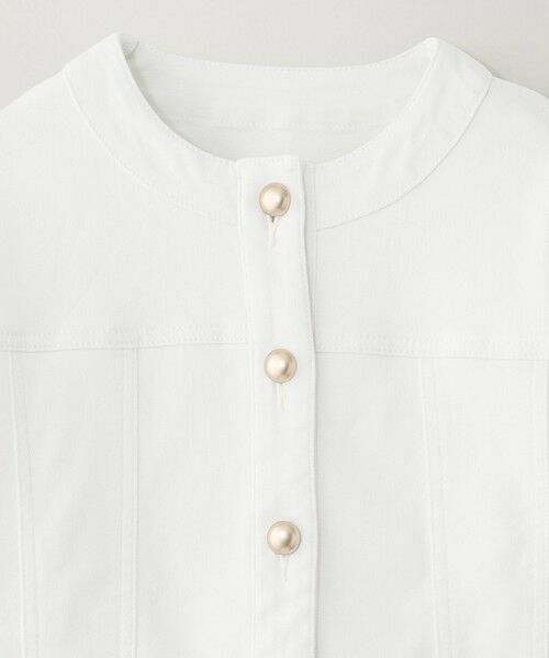 EPOCA / エポカ ノーカラージャケット | 【EPOCA STORIA】ノーカラーデニムジャケット(ホワイト)《WEB＆EPOCA THE SHOP店舗限定》 | 詳細2