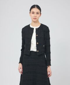 EPOCA / エポカ ノーカラージャケット | シアーライトツイード