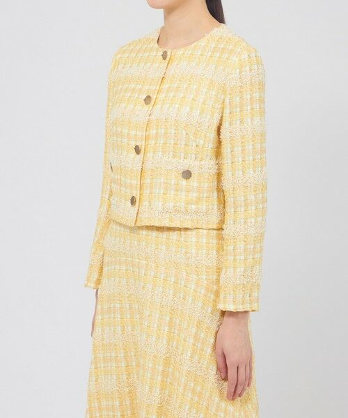 EPOCA / エポカ ノーカラージャケット | シアーライトツイード | 詳細5