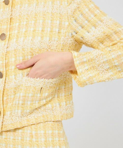 EPOCA / エポカ ノーカラージャケット | シアーライトツイード | 詳細7