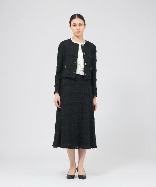 EPOCA / エポカ ノーカラージャケット | シアーライトツイード | 詳細1