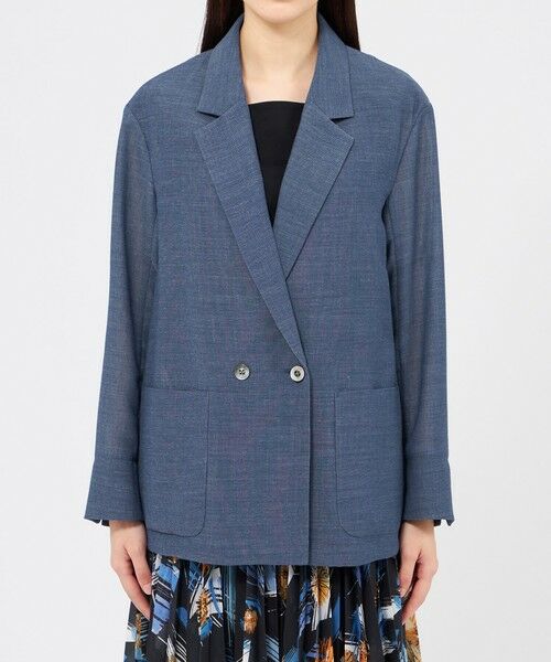 EPOCA / エポカ ノーカラージャケット | ラミーデニム テーラードジャケット | 詳細3