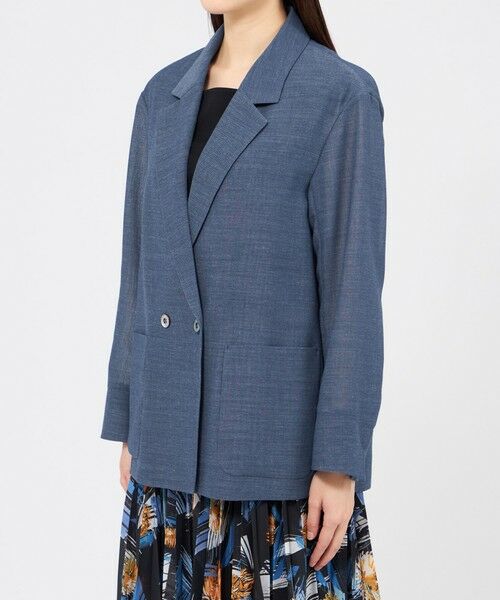 EPOCA / エポカ ノーカラージャケット | ラミーデニム テーラードジャケット | 詳細4